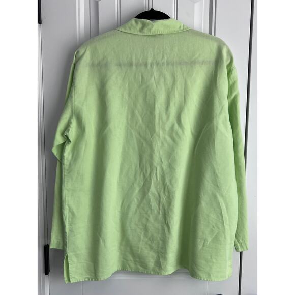 Vintage Lilly Pulitzer Linen Blend Green Blouse - Size Medium - Picture 5 of 8